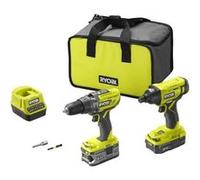 One+ Duo perceuse a percussion + visseuse a chocs sans fil 18V - R18PDID2-252S - batteries 2 et 5 Ah - sac de rangement G