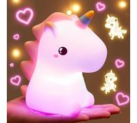 One Fire Veilleuse Enfant Licorne, 16 Couleurs, 5 Luminosité, Rechargeable, Silicone Rose
