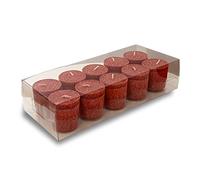 One Goodlife - Lot de 10 bougies parfumées en stéarine - Couleur marron clair - Bougies aromatiques pour Noël ou pour l'aromathérapie - Idée cadeau (Biscuits à la vanille)