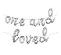 One & Loved Bannière de ballons reggae pour 1er anniversaire - Décorations de fête d'anniversaire jamaïcain pour enfants garçons et filles (L ONE AND LOVED argent)