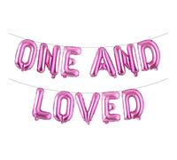 One & Loved Bannière de ballons reggae pour 1er anniversaire - Décorations de fête d'anniversaire jamaïcain rastafari pour enfants, garçons et filles (One and Loved - Rose rouge)