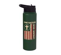 One Nation Under God - 4 juillet Jour de l'indépendance patriotique Stainless Steel Insulated Water Bottle