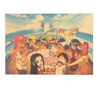 One Piece Birthday Party Stickers Poster autocollant mural décoratif japonais Anime - 51,5 x 36 cm (Style 19) G