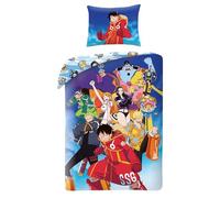 One Piece Egghead Housse de Couette 140x200 + Taie Luffy Équipage Cadeau | Parure de lit réversible 1 personne | Microfibre douce séchage rapide Oeko-Tex | Licence officielle | Cadeau anime