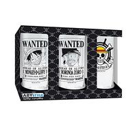 ABYstyle Verres One Piece Luffy, Zoro & Skull Lot de 3 Compatible lave-vaisselle