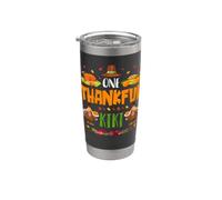 One Thankful Kiki Grandma Automne Thanksgiving Gobelet isotherme en acier inoxydable double paroi