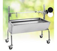Oneconcept Tourne Broche Electrique 2 en 1, Mechoui, Rotisserie et Gril de Barbecue, Broche Cochon de Lait, Tourne Broche Barbecue avec Vitre, Rotissoire, Housse de Pluie