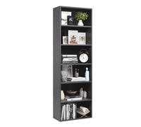 oneinmil Bibliothèque et bibliothèque avec 6 étagères, étagère Haute sur Pied, étagère de Rangement Ouverte, Meuble décoratif pour la Maison, Le Bureau, Le Salon et la Chambre à Coucher, Noir