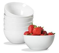 ONEMORE Lot de 6 bols en céramique blanche - 710 ml - Bols à soupe et à céréales - Passe au micro-ondes et au lave-vaisselle - Bols en porcelaine pour dîner - Bols de salade individuels - Intérieur