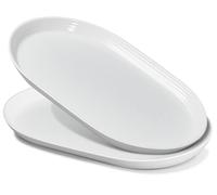 ONEMORE Plateaux de service en céramique de 40,6 cm pour divertissement, lot de 2 grands plateaux ovales, lavables au lave-vaisselle, adaptés au four, pour nourriture, viande, poisson, fêtes, en