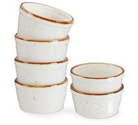 ONEMORE Ramequins et moules à soufflés, ramequins en porcelaine de 236 ml pour crème brûlée, four à pâtisserie, glace, sauce, fruits, collations