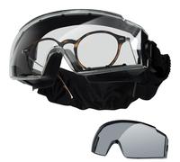 OneTigris Lunette de Protection Travail, Surlunettes de Sécurité Anti-buée, Certifiées CE EN166, Lunette Airsoft pour Porteurs de Lunettes, Chantiers, Laboratoires, Noir