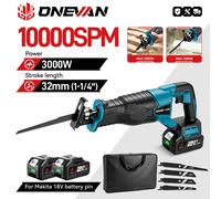 ONEVAN 3000W 10000SPM scie alternative électrique tronçonneuse scie sabre outil de coupe sans fil pour Makita 18V batterie broche Without Battery