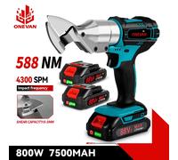 ONEVAN - ciseaux électriques en fer, coupe sans fil en métal, feuille de cisaillement en acier au carbone, outils électriques pour Makita, broche de batterie 18V 1 Battery EU Plug