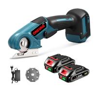 ONEVAN Coupe Tissu Électrique sans Fil 2x1.5Ah 7mm d'épaisseur | Lame auto-affûtante, 300 tr/min, 0.88kg Léger, Coupe carton et tapis, Découpe universelle textile et cuir