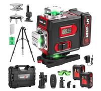 ONEVAN Niveau Laser avec Trépied, Autonivelant, 360°4D Laser Vert 16 lignes | Mise à niveau automatique ±3°, télécommande 30m, écran LCD, avec 2 batteries 4800mAh, pour travaux de montage et pose de sols