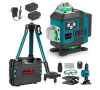 ONEVAN Niveau Laser Croix avec Trépied 4D 16 Lignes Vert avec 2x2400mAh | 4x360° Couverture, 1m Support, ±3° Auto-nivellement, App&15m Télécommande, Protection IP54, Aménagement intérieur, Carrelage