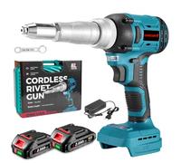 ONEVAN Pince à rivets sans fil Course 20mm pour rivets Ø2,4-5,0mm Brushless | 250Nm Couple, Vitesse de 5000 tr/min, 2 Batteries 20V, Opération automatique, Réparation automobile, Travaux de montage