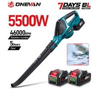 ONEVAN - souffleur d'air électrique sans balais 5500W, haute puissance, feuille de neige, poussière, nettoyeur de jardin, outil électrique pour broche de batterie Makita 1xBattery Set