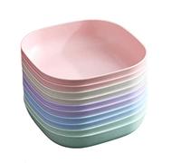 ONEWANGDAFA Lot de 10 assiettes creuses en plastique réutilisables, incassables, passent au lave-vaisselle et au micro-ondes, pour enfants et adultes, couleurs assorties