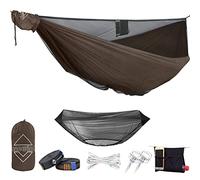 Onewind Hamac de Camping Portable 3,4 m Avec Moustiquaire et Filet Réglable - Double Hamac Avec Sangles d'Arbre 0,6 x 3,6 m Pour Camping et Randonnée