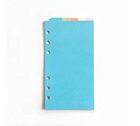 Onglets d'index pour A5 / A6 6 trous couverture anneau rond vue classeur dossier de fichiers feuilles mobiles protecteurs de couverture de reliure (Divider Vertical Colored Paper, A6/17cm*10cm/6 Inch)
