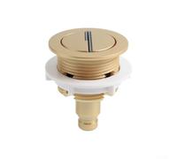 Oniissy Bouton poussoir de rechange pour chasse d'eau double, bouton poussoir en ABS chromé avec fonction de chasse semi-complète, compatible avec la plupart des valves de réservoir rondes (doré)