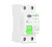 Oniissy Disjoncteur électrique de type B RCD DC 2P, 63 A 30 mA 6 KA, capacité de coupe, pour pile de charge EV, compatible avec fonction RCCB, dispositif à courant résiduel