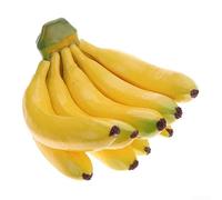 Oniissy Fausse banane, bouquet de bananes réaliste, accessoire de décoration de fête, aide à l'enseignement cognitif, accessoire d'affichage en plastique pour la maison, le magasin, le bureau, la