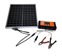 Oniissy Kit de panneau solaire 12 W pour camping-car, voiture, bateau, abri de camping - Panneau solaire monocristallin 12 W + contrôleur de charge solaire PWM 20 A (10 A)