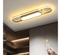 Oninio Luminaire Plafonnier LED 70CM Moderne Plafonnier Lampe de Plafond avec Télécommande Luminaire Plafond pour Salon Cuisine, Salle à Manger, Chambre (doré)