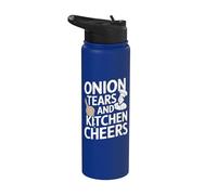 Onion Tears Funny Chef Cook Kitchen Stainless Steel Insulated Water Bottle