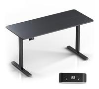ONKRON Bureau Assis Debout avec Plateau 140 x 60 cm, Bureau Reglable en Hauteur Electrique avec Moteur - Bureau Qui Monte et Qui Descend Max Charge de 60 kg/Bureau Assis Debout Electrique WDT221E Noir
