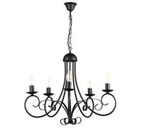 ONLI 4885/5N Pompei Lustre 5 lumières Couleur Noir, Fer
