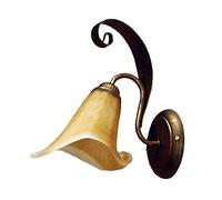 ONLI - Applique murale en métal marron avec nuances dorées et verre couleur ambre