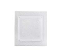 ONLI - Plafonnier moderne LED intégré 18W 4000K en verre blanc et cristaux, 34 x 34 cm