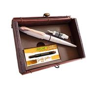 Online 10059 Air White Rose Lot de 5 stylos de calligraphie avec plumes de calligraphie en 2 épaisseurs de trait 0,8/1,4 mm 5 cartouches d'encre dorées I Coffret cadeau pour les fans de calligraphie