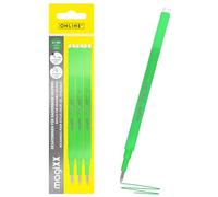 Online 3x recharge roller effaçable vert, compatible magiXX, Frixion etc., pour stylos à encre gel effaçables, pointe moyenne, rechargeable