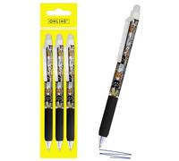 Online 3x stylo roller gel effaçable Chat, stylo à bille encre gel bleu magiXX Design, partie soft grip, rechargeable, ideal pour enfants et pour l'école, pointe moyenne