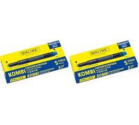 ONLINE 5x Recharges d'encre pour stylos-plumes I compatible avec LAMY, Pelikan etc I encre bleu royal I cartouches d'encre universelles pour stylo à plume et roller à cartouches, non effaçable