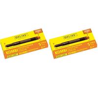 ONLINE 5x Recharges d'encre pour stylos-plumes I compatible avec LAMY, Pelikan etc I encre orange I cartouches d'encre universelles pour stylo à plume et roller à cartouches, non effaçable (Lot de 2)