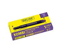 ONLINE 5x Recharges d'encre pour stylos-plumes I compatible avec LAMY, Pelikan etc I encre violet I cartouches d'encre universelles pour stylo à plume et roller à cartouches, non effaçable