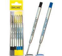 ONLINE® 70037 Recharges de stylos à bille M 3 pcs. noir, 3 pcs. bleu, 6 pcs.