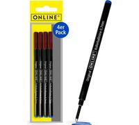 ONLINE® 70095 4 recharges pour roller Stylo à encre gel bleu
