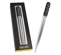 Online Crystal Pen Stylo à Bille avec Strass Scintillants, Stylo Élégant dans Boîte Cadeau avec Recharge Internationale Grande Capacité, Écriture Noire, Noir