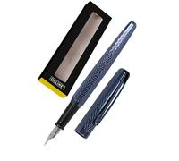 Online Eleganza Stylo plume I Métal I Couleur: bleu nuit I Plume M I Clip métallique I avec cartouche d'encre couleur bleue I Stylo plume pour cartouches d'encre standard avec emballage cadeau