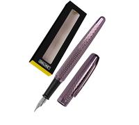 Online Eleganza Stylo plume I Métal I Couleur: bordeaux I Plume M I Clip métallique I avec cartouche d'encre couleur bleue I Stylo plume pour cartouches d'encre standard avec emballage cadeau