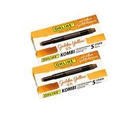 Online - Lot de 10 cartouches d'encre Kombi Golden Yellow avec éclat doré - Compatibles avec tout stylos dont les stylos Lamy - Encre dorée pour calligraphie, handlettering sur papiers clairs