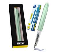 Online magiXX Stylo plume vert métallisé avec encre bleue effaçable avec 4 cartouches magiXX pour écrire, effacer et corriger en un seul stylo plume comme cadeau pour l'école et l'université