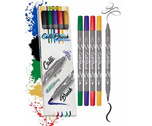 Online Parure Calli.Brush Classic, set de 5 stylos feutre calligraphie avec deux côtés (côté calligraphie de 2 mm et côté pinceau flexible) pour handlettering/bullet journaling/écriture créative